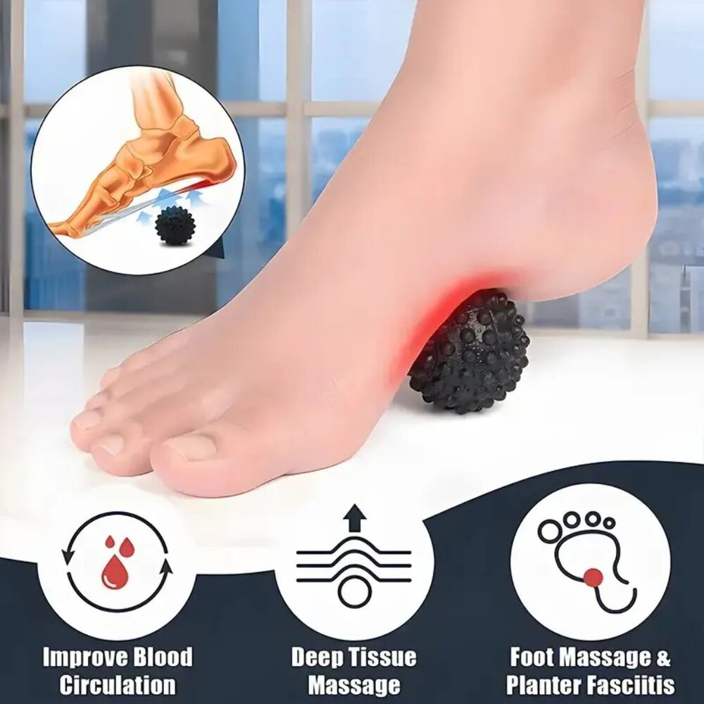 NEW Black Yoga Massage Ball Fitness Fascia Ball Foot Waist Back Muscle Relax